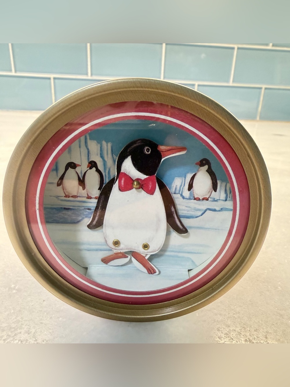 Vintage Otagiri Japan Penguin Music Box Zip-A-Dee-Doo-Dah Moving Figure